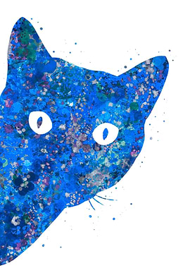 Cat blue art