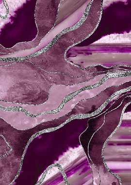 Mauve Pink Marble Agate 1