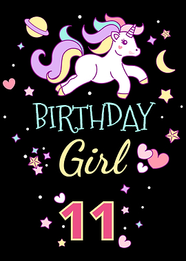 11th Birthday Unicorn Girl