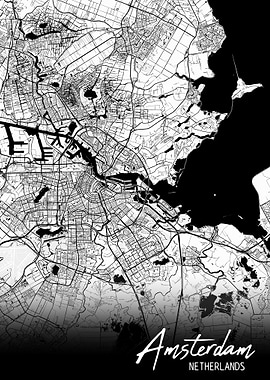 Minimalist Amsterdam Map