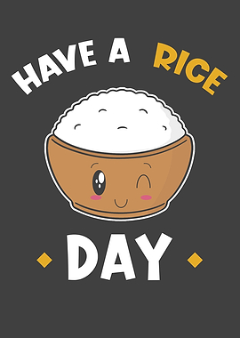 Kawaii Rice Funny Pun Rice