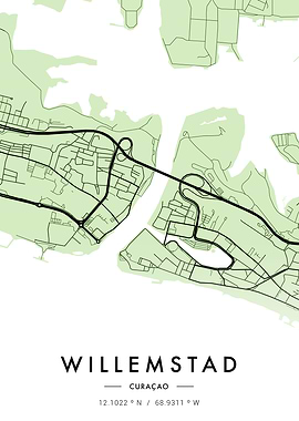 Willemstad City Map Green