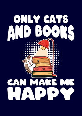 Cats and Books Happy