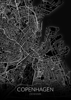 Copenhagen Map Black