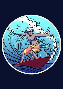 Surfer Anime Boy