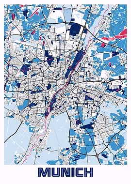 Munich City Map Germany