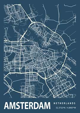 Amsterdam City Map Holland