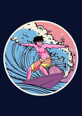 Surfer Anime Boy