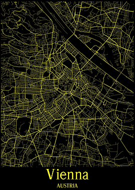 Wien Vienna Map Austria