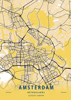 Amsterdam City Map Holland