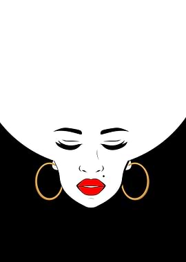 Minimalist Afro Hair Woman