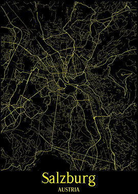 Salzburg City Map Austria