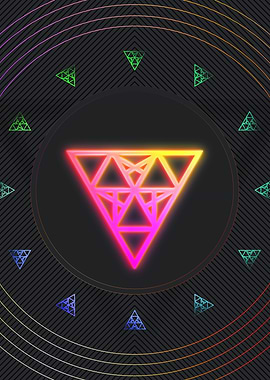 Neon Geometric Glyph Sign