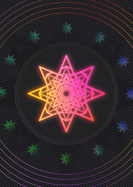 Neon Sacred Geometry Glyph