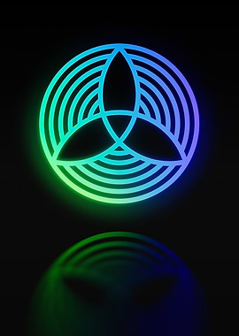 Neon Geometric Glyph Sign