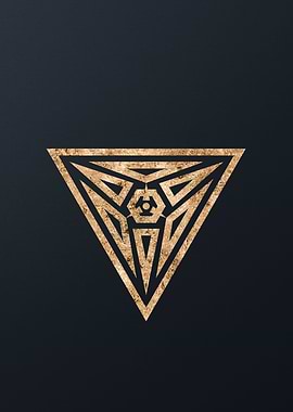 Gold Geometric Glyph Sign