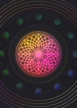 Neon Geometric Glyph Sign