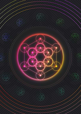 Neon Geometric Glyph Sign