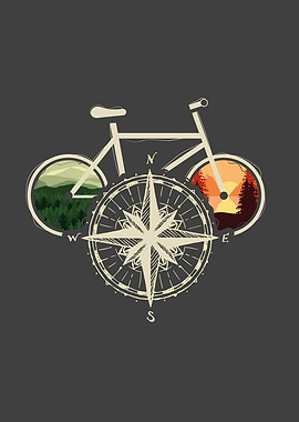 Retro Bicycle With Compass