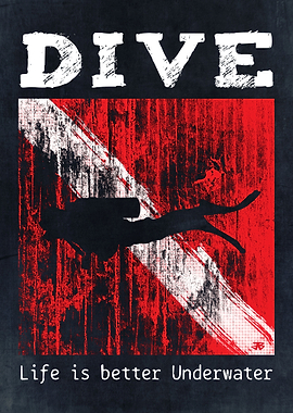 Scuba Diver Quote and Flag