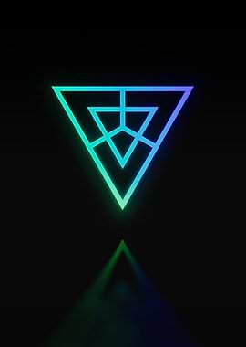 Neon Geometric Glyph Sign