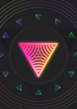 Neon Geometric Glyph Sign