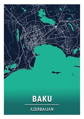 Baku City Map Azerbaijan