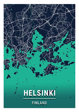 Helsinki City Map Finland