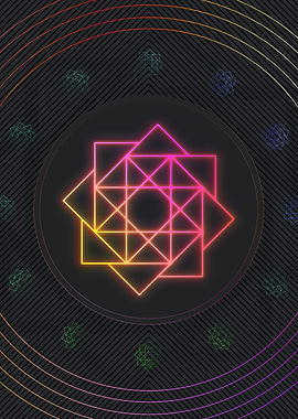 Pink Neon Sacred Geometry