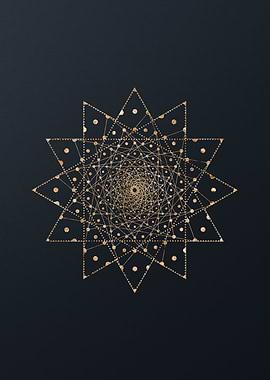 Gold Geometric Glyph Sign