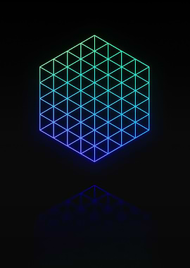 Neon Geometric Glyph Sign