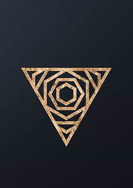 Gold Geometric Glyph Sign