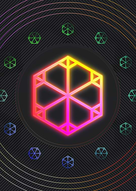 Neon Geometric Glyph Rune