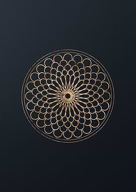 Gold Geometric Glyph Sign