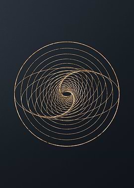 Gold Geometric Glyph Sign