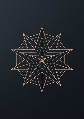 Gold Geometric Glyph Rune