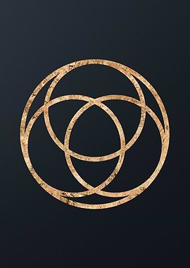 Gold Geometric Glyph Sign