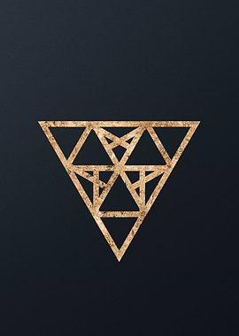 Gold Geometric Glyph Sign