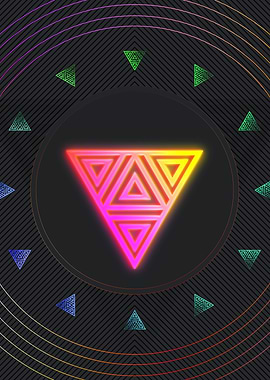 Neon Geometric Glyph Sign