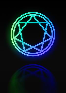 Neon Geometric Glyph Sign