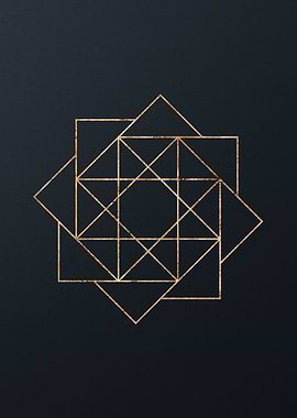 Gold Geometric Glyph Sign