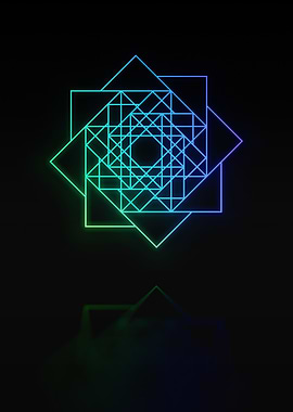 Neon Geometric Glyph Sign