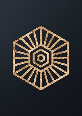 Gold Geometric Glyph Rune