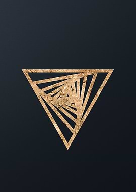 Gold Geometric Glyph Sign