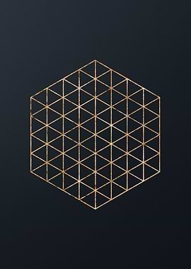 Gold Geometric Glyph Sign