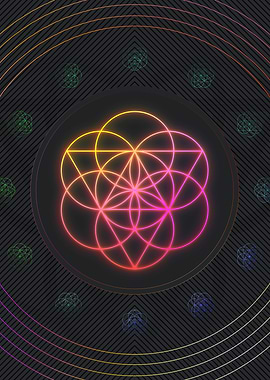 Neon Geometric Glyph Sign