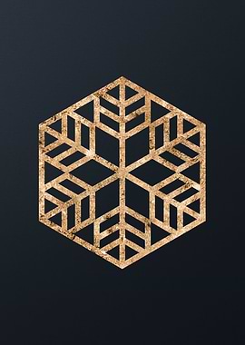 Gold Geometric Glyph Sign