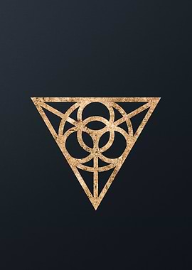 Gold Geometric Glyph Sign