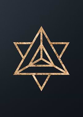 Gold Geometric Glyph Sign