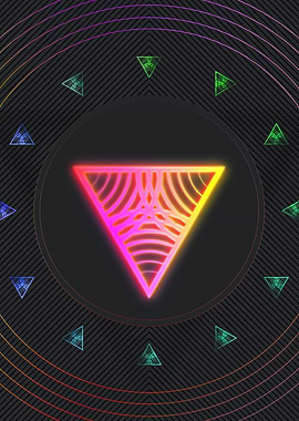 Neon Geometric Glyph Sign